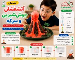 ساخت آتشفشان با جوششیرین و سرکه 🌋