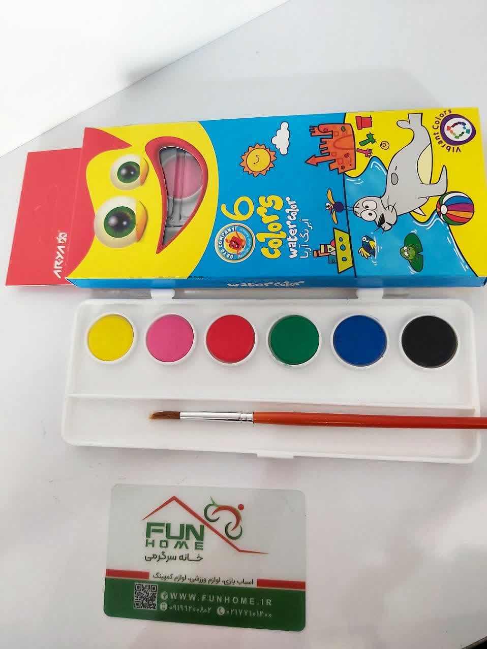 آبرنگ ۶ رنگ آریا